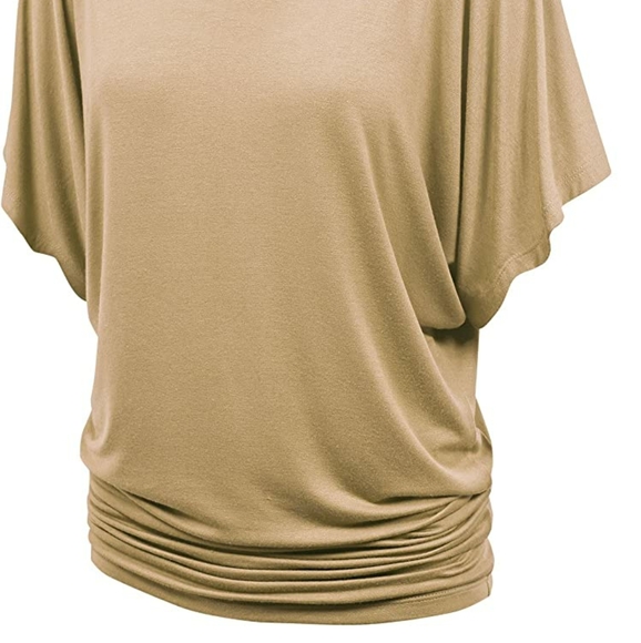 Taupe Short Sleeve Boat Crew Neck - Picture 3 of 11